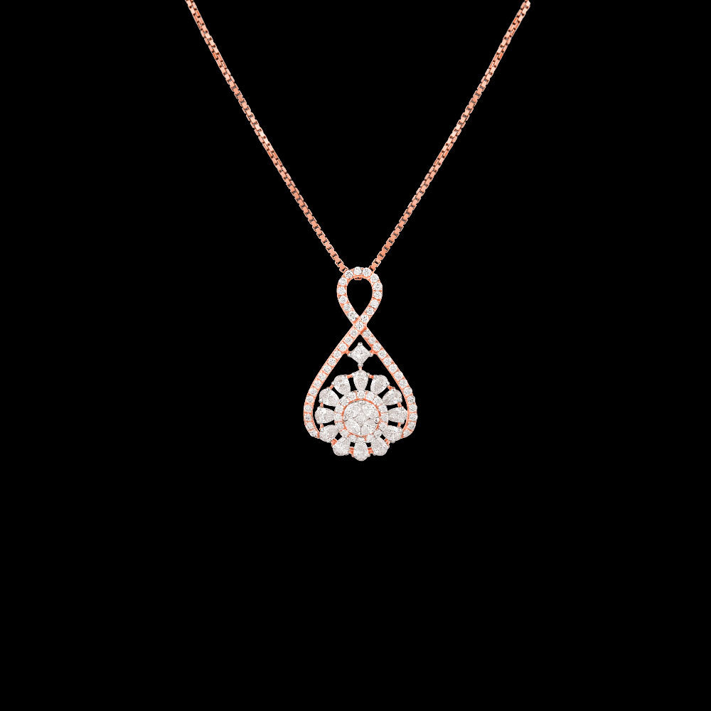 18K Rose Gold Diamond Pendant - 0.956ct VVS-EF