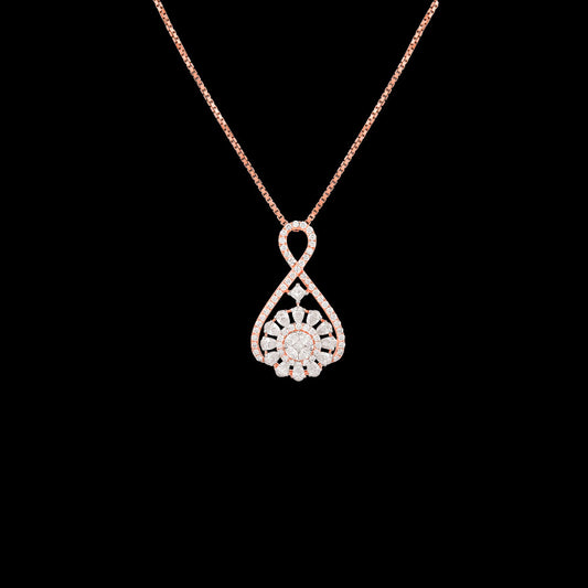 18K Rose Gold Diamond Pendant - 0.956ct VVS-EF