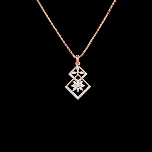 18K Rose Gold Diamond Pendant - 0.437ct VVS-EF