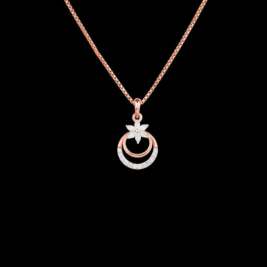 18K Rose Gold Diamond Pendant - 0.224ct VVS-EF