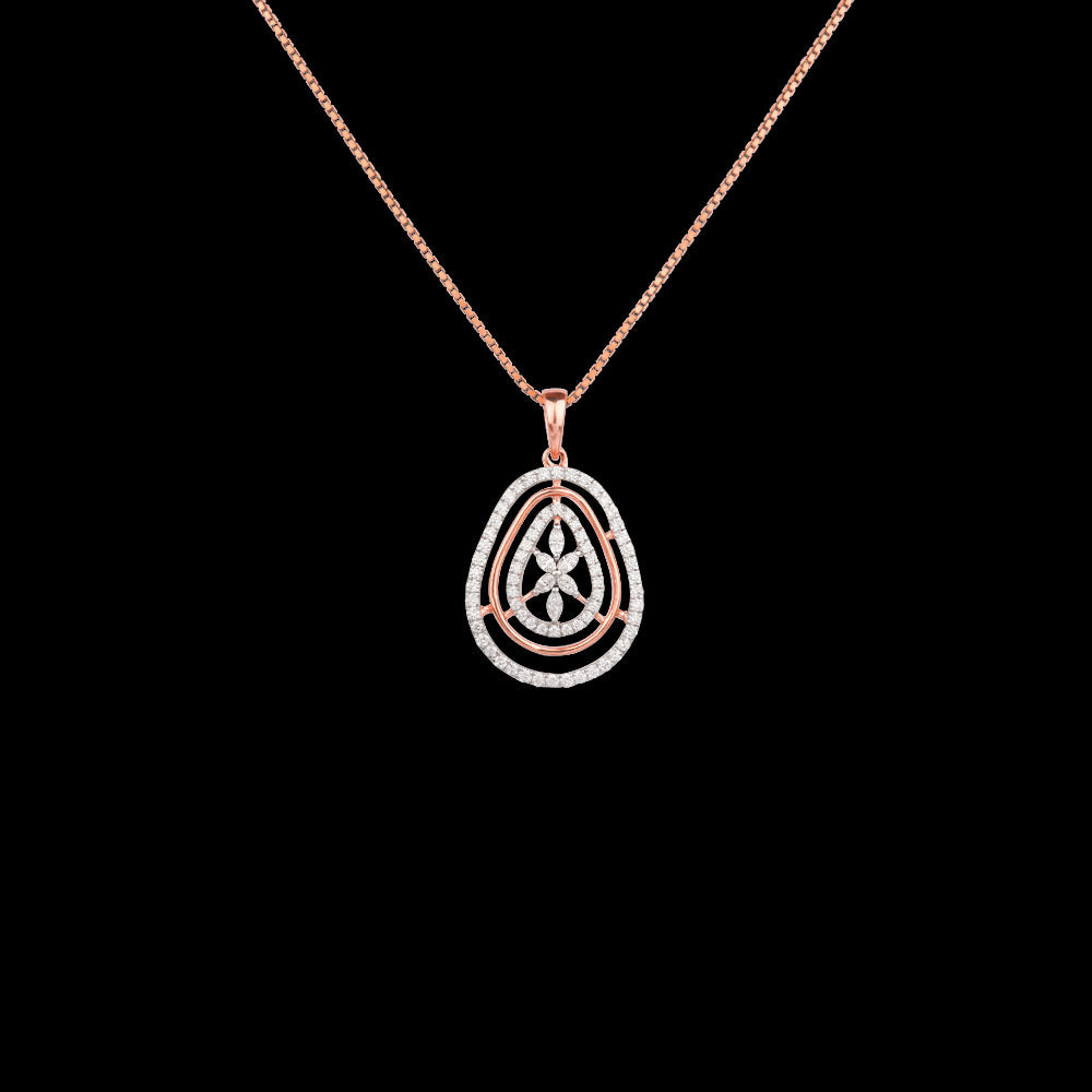 18K Rose Gold Diamond Pendant - 0.584ct VVS-EF