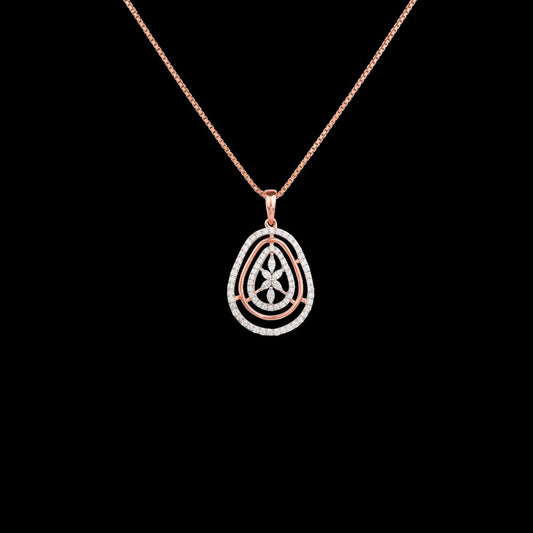 18K Rose Gold Diamond Pendant - 0.584ct VVS-EF