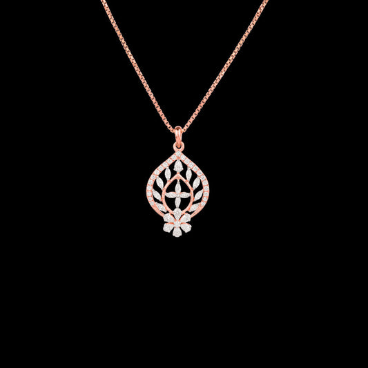 18K Rose Gold Diamond Pendant - 0.634ct VVS-EF