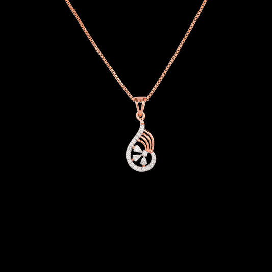 18K Rose Gold Diamond Pendant - 0.247ct VVS-EF