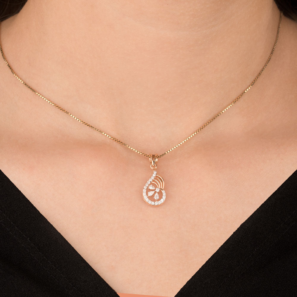 18K Rose Gold Diamond Pendant - 0.247ct VVS-EF