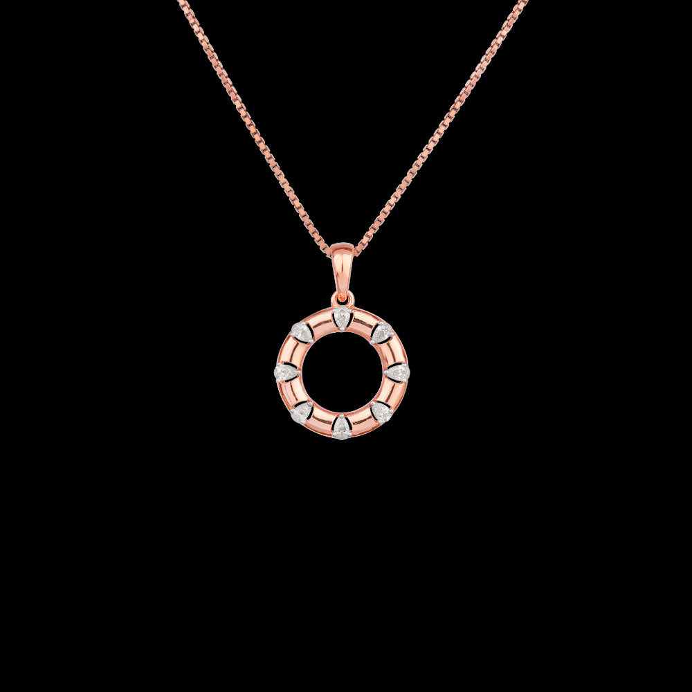 18K Rose Gold Diamond Pendant - 0.306ct VVS-EF