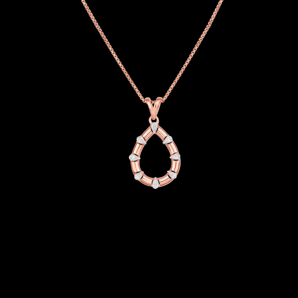18K Rose Gold Diamond Pendant - 0.309ct VVS-EF