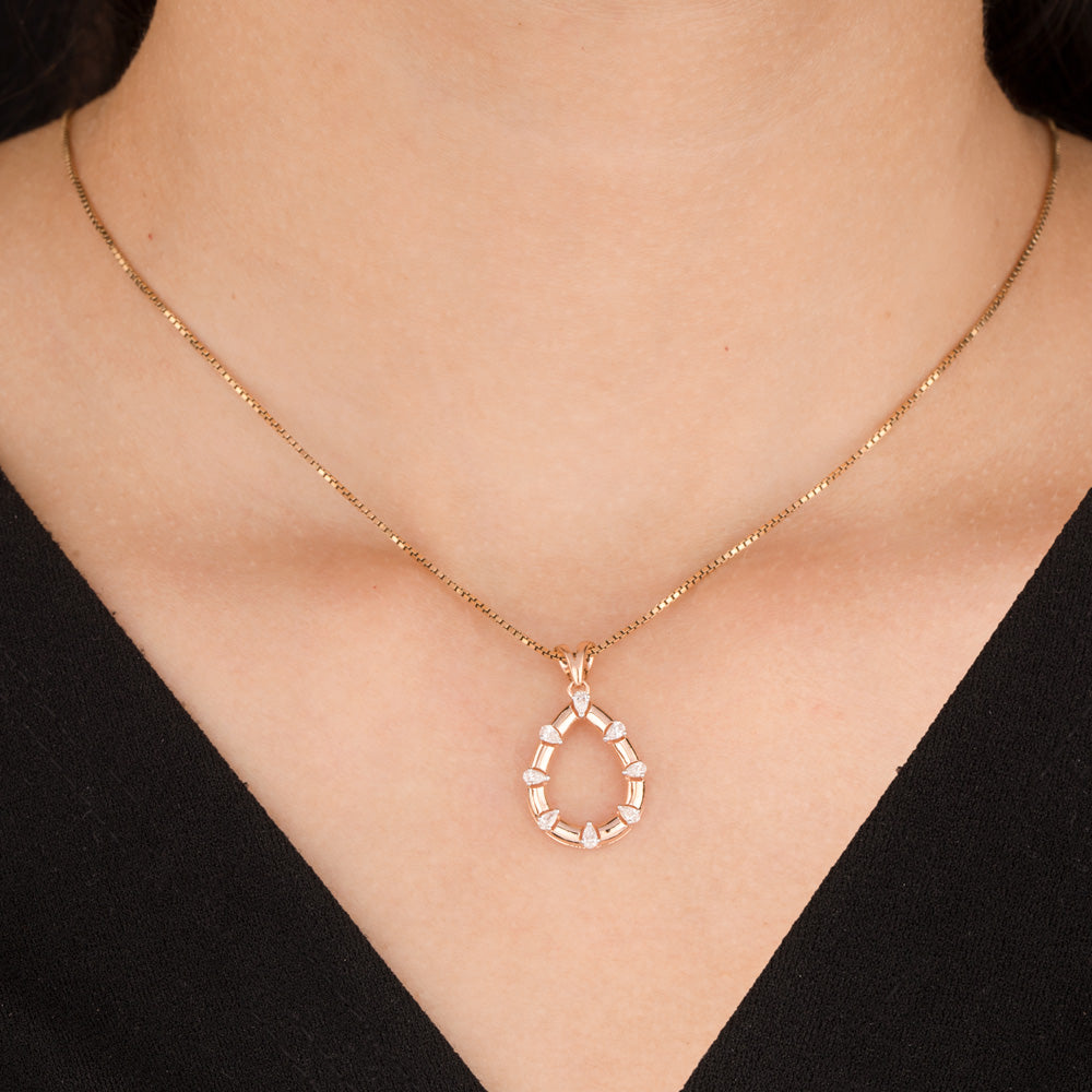 18K Rose Gold Diamond Pendant - 0.309ct VVS-EF