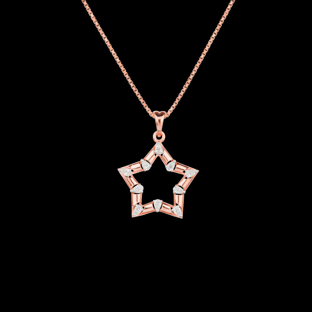 18K Rose Gold Diamond Pendant - 0.391ct VVS-EF