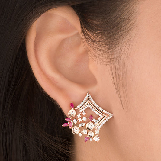 18K White Gold Diamond Earrings - 0.407ct VS-SI-EF