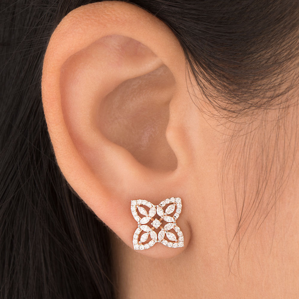 18K Rose Gold Diamond Jewellery - 0.807ct VVS-EF