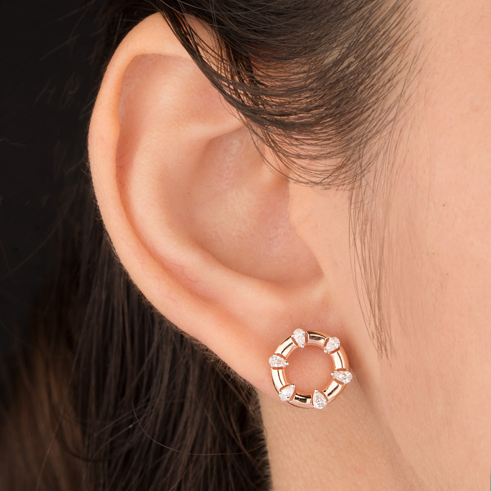 18K Rose Gold Diamond Jewellery - 0.478ct VVS-EF