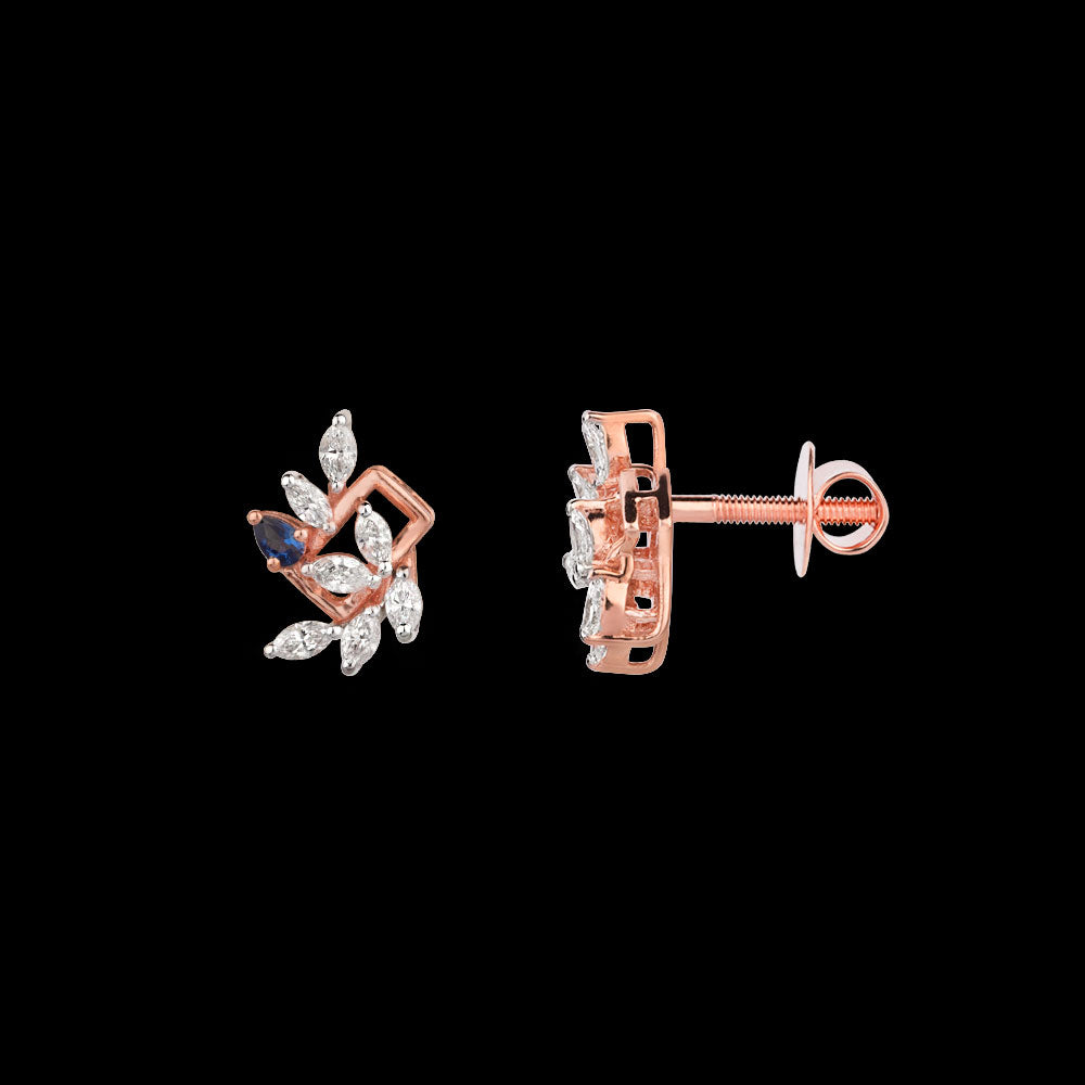 18K Rose Gold Diamond Jewellery - 0.569ct VVS-EF with Colour Stones