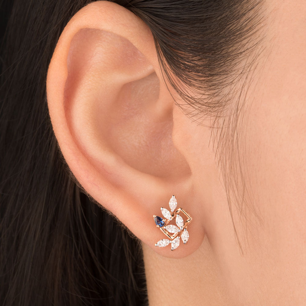 18K Rose Gold Diamond Jewellery - 0.569ct VVS-EF with Colour Stones