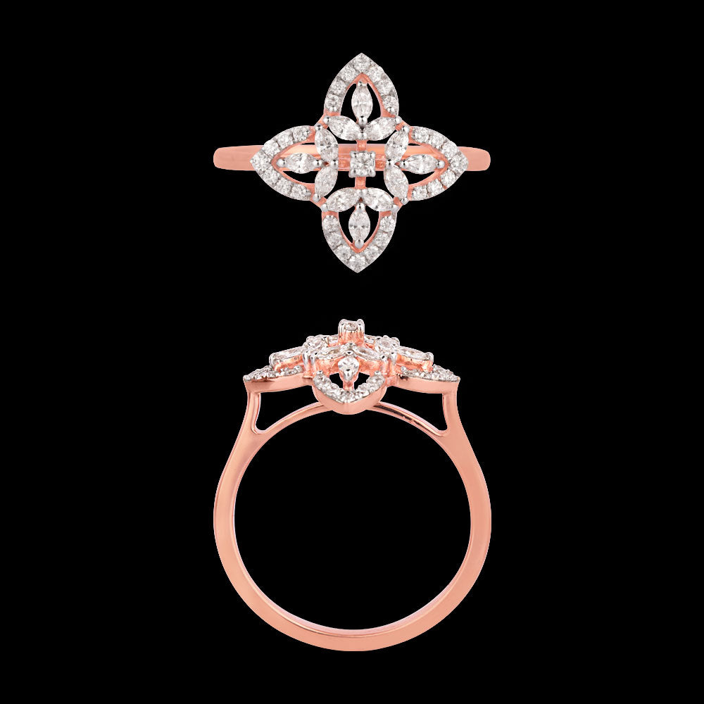 18K Rose Gold Diamond Ring - 0.417ct VVS-EF