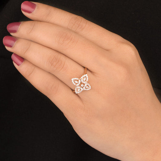 18K Rose Gold Diamond Ring - 0.417ct VVS-EF