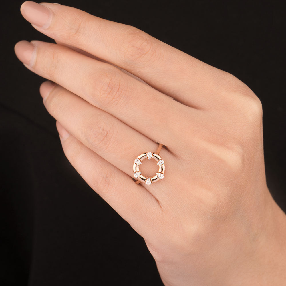 18K Rose Gold Diamond Jewellery - 0.214ct VVS-EF