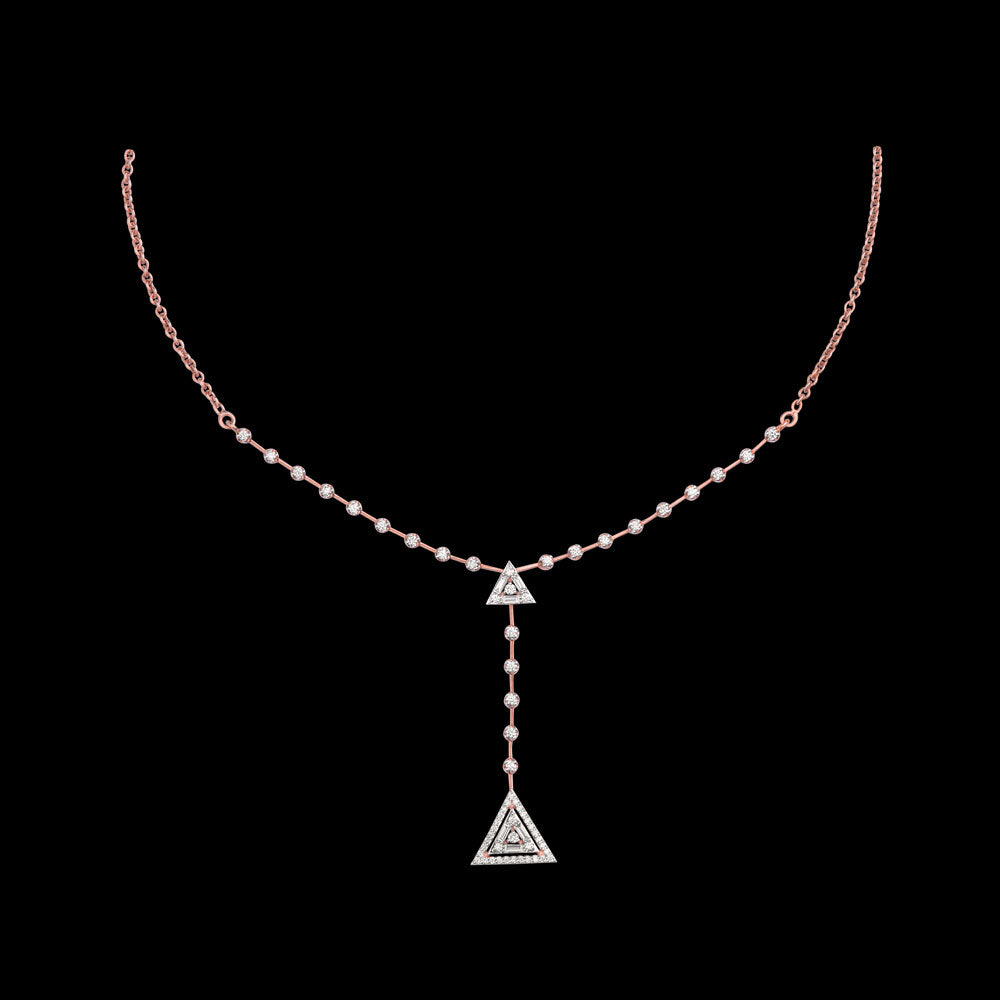 14K Rose Gold Diamond Necklace - 0.87ct VVS-VS-EF
