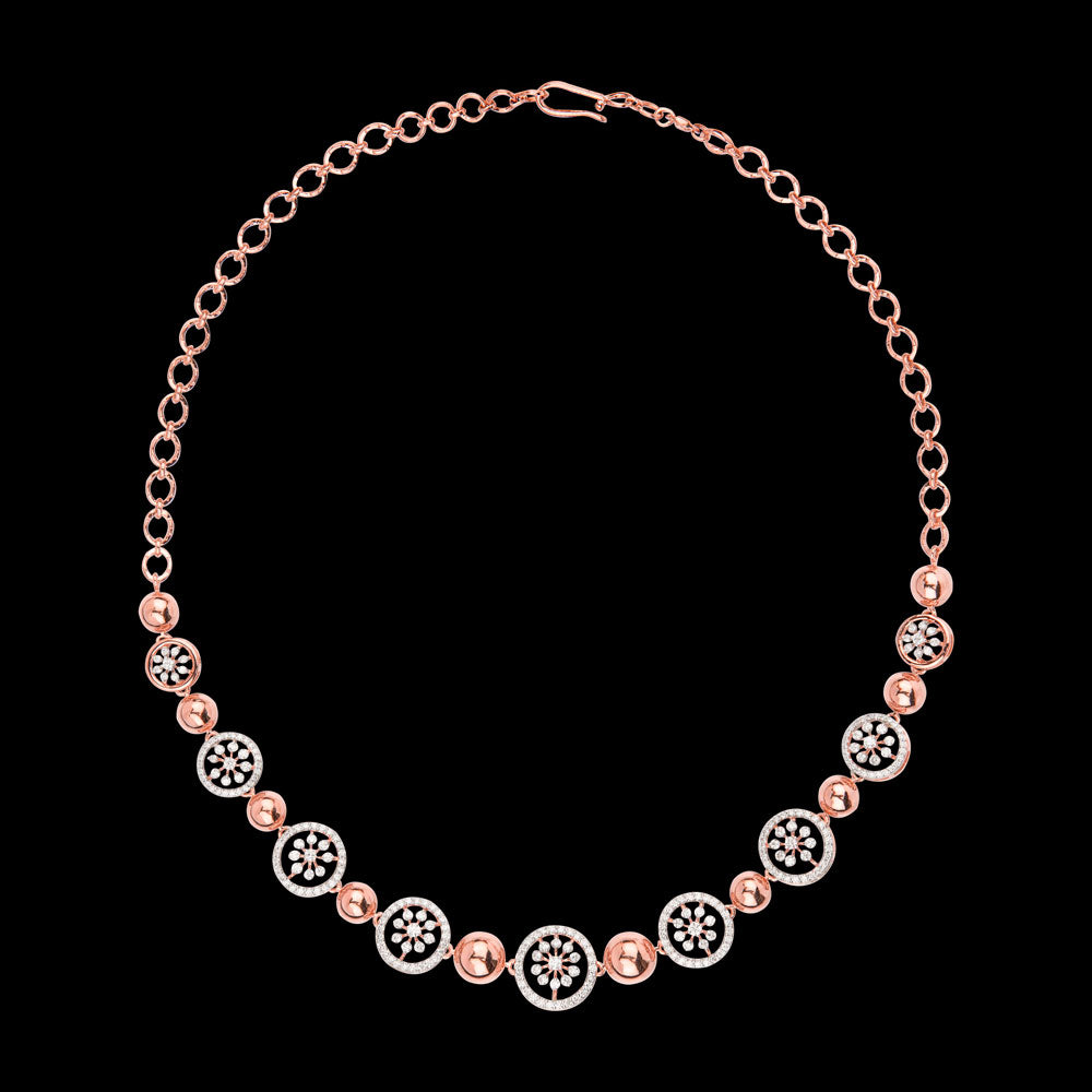 14K Rose Gold Diamond Necklace - 2.346ct VVS-VS-GH