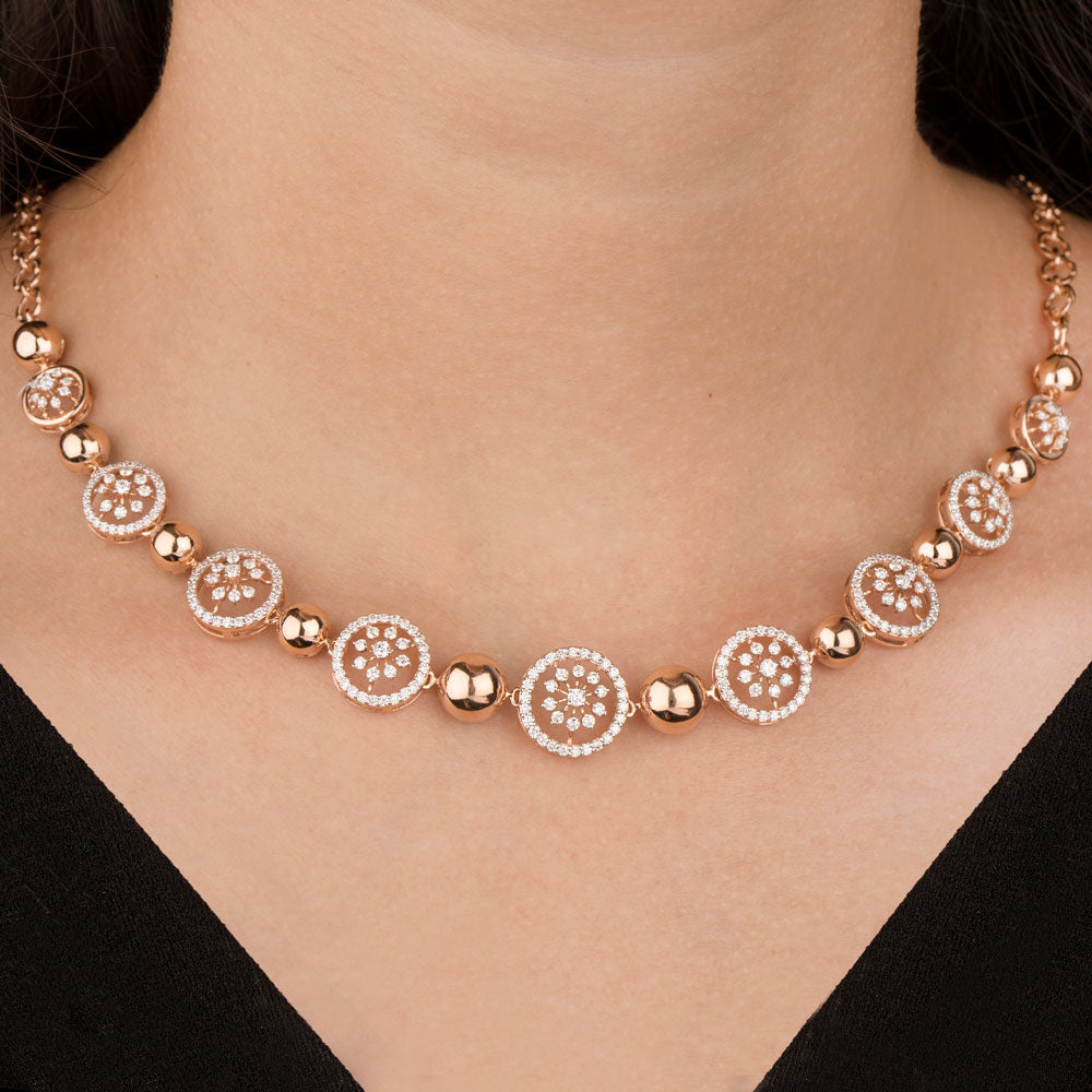 14K Rose Gold Diamond Necklace - 2.346ct VVS-VS-GH