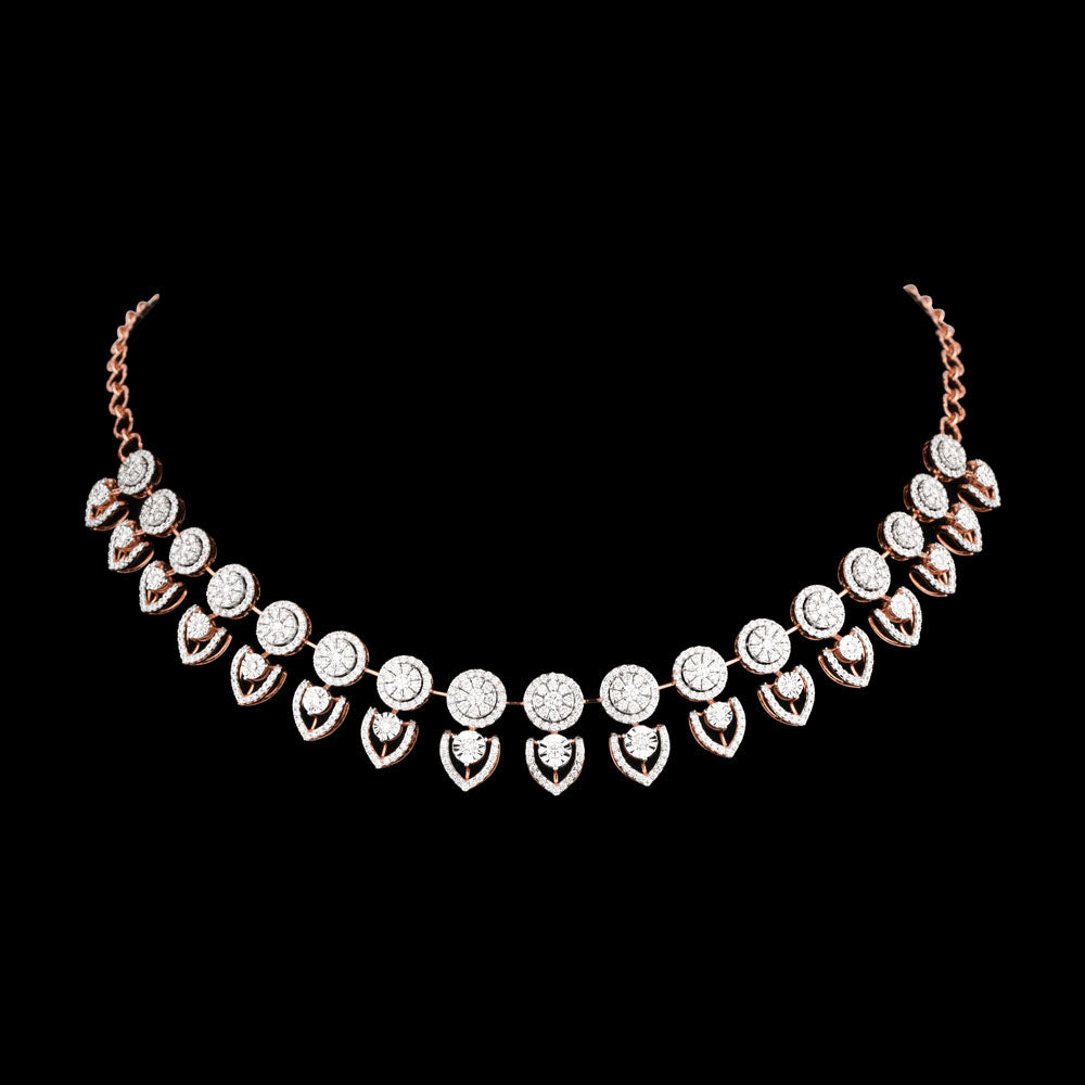 18K Rose Gold Diamond Necklace - 6.168ct VS-SI-GH