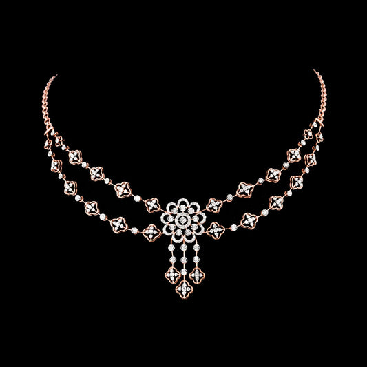14K Rose Gold Diamond Necklace - 1.806ct VVS-VS-GH