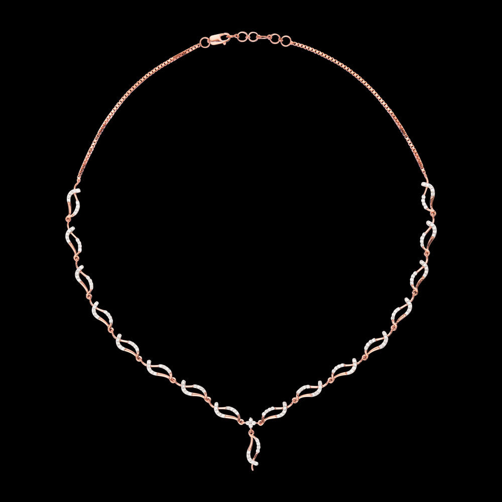 18K Rose Gold Diamond Necklace - 1.053ct VVS-VS-HI