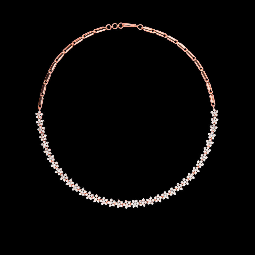 14K Rose Gold Diamond Necklace - 3.718ct VVS-VS-HI