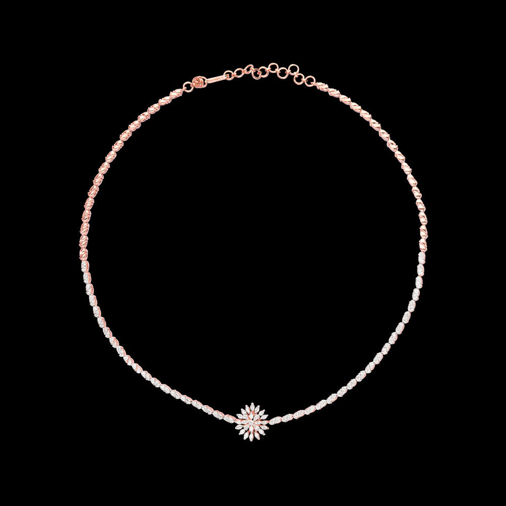 18K Rose Gold Diamond Necklace - 2.431ct VVS-EF