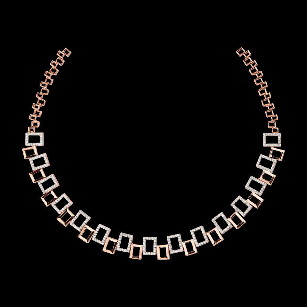 14K Rose Gold Diamond Necklace - 2.28ct VVS-VS-GH