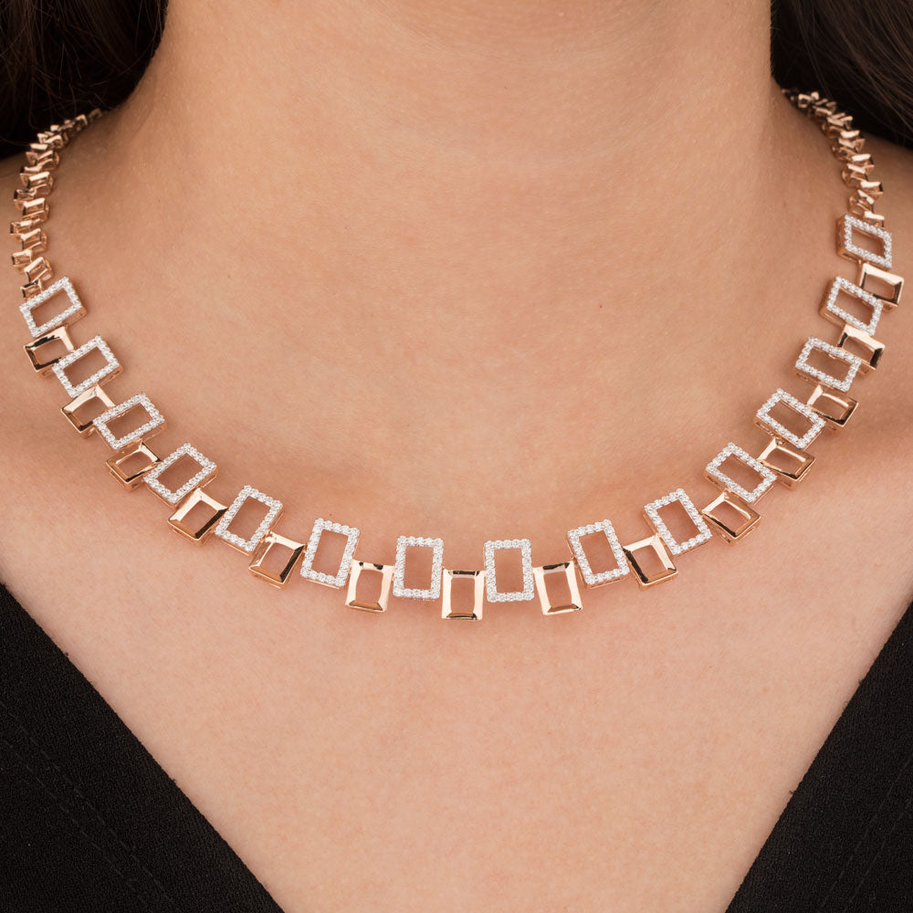 14K Rose Gold Diamond Necklace - 2.28ct VVS-VS-GH
