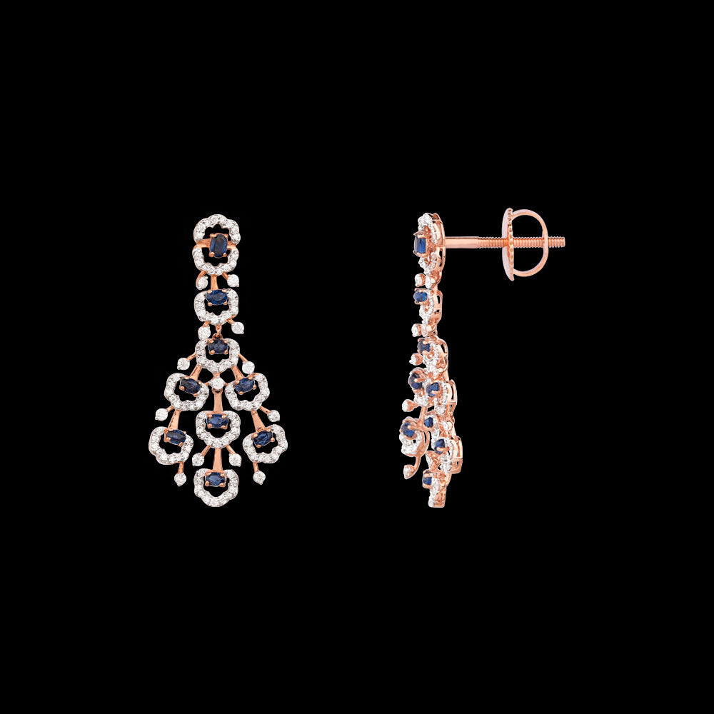 14K Rose Gold Diamond Jewellery - 1.81ct VVS-VS-GH with Colour Stones