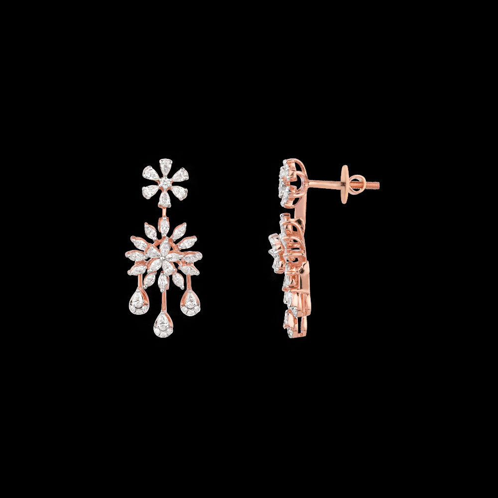 18K Rose Gold Diamond Jewellery - 1.201ct VVS-EF