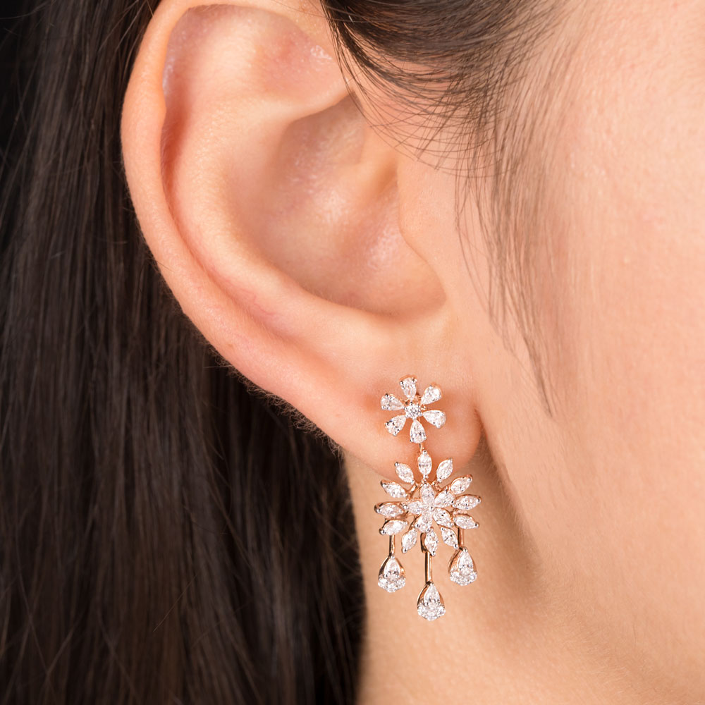 18K Rose Gold Diamond Jewellery - 1.201ct VVS-EF