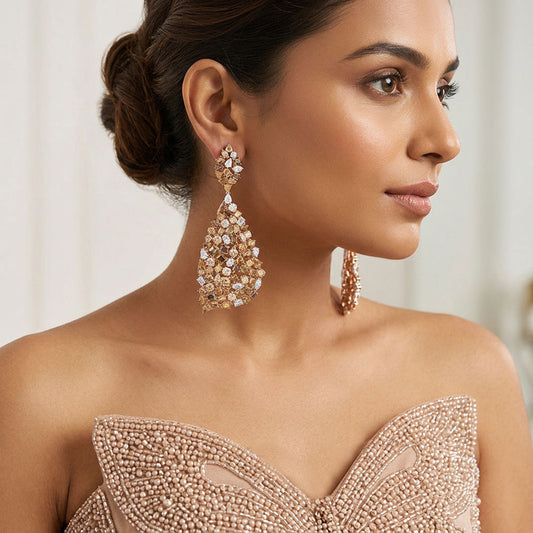 14K Rose Gold Diamond Earrings - 32.492ct SI-WK