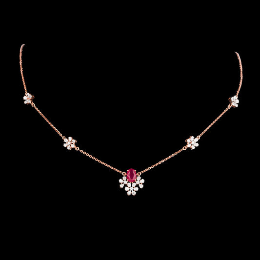 18K Rose Gold Diamond Jewellery - 1.191ct VVS-EF with Colour Stones