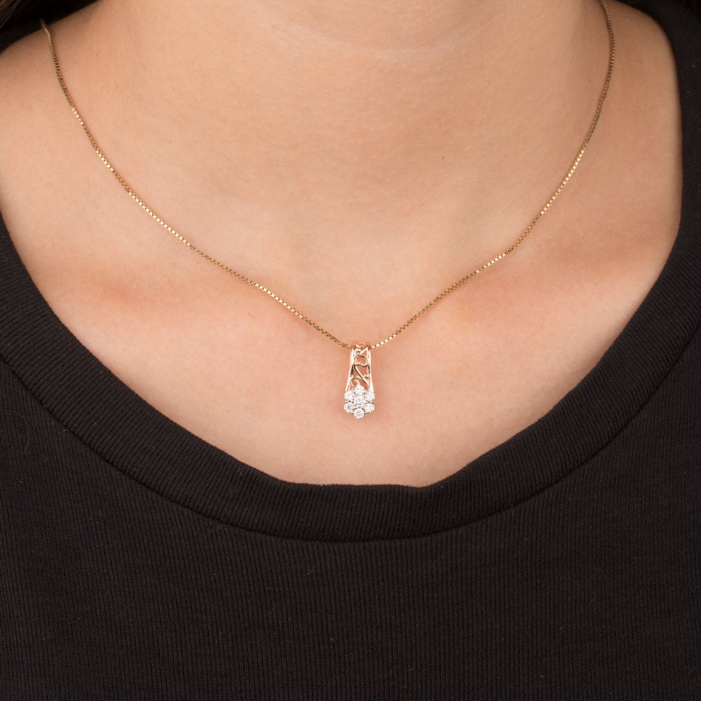 18K Yellow Gold Diamond Pendant - 0.315ct VS-SI-GH