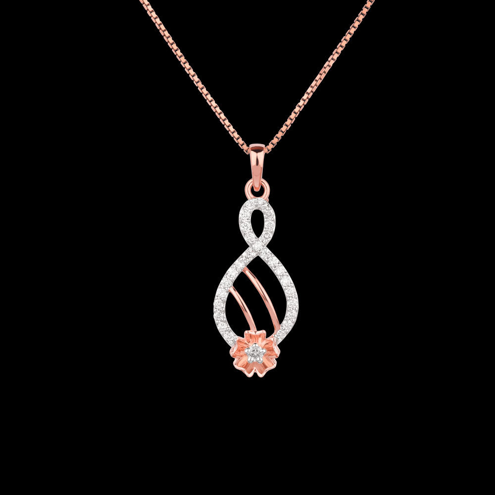 18K Rose Gold Diamond Pendant - 0.336ct VVS-VS-GH