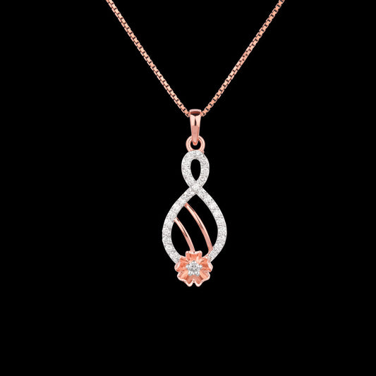 18K Rose Gold Diamond Pendant - 0.336ct VVS-VS-GH
