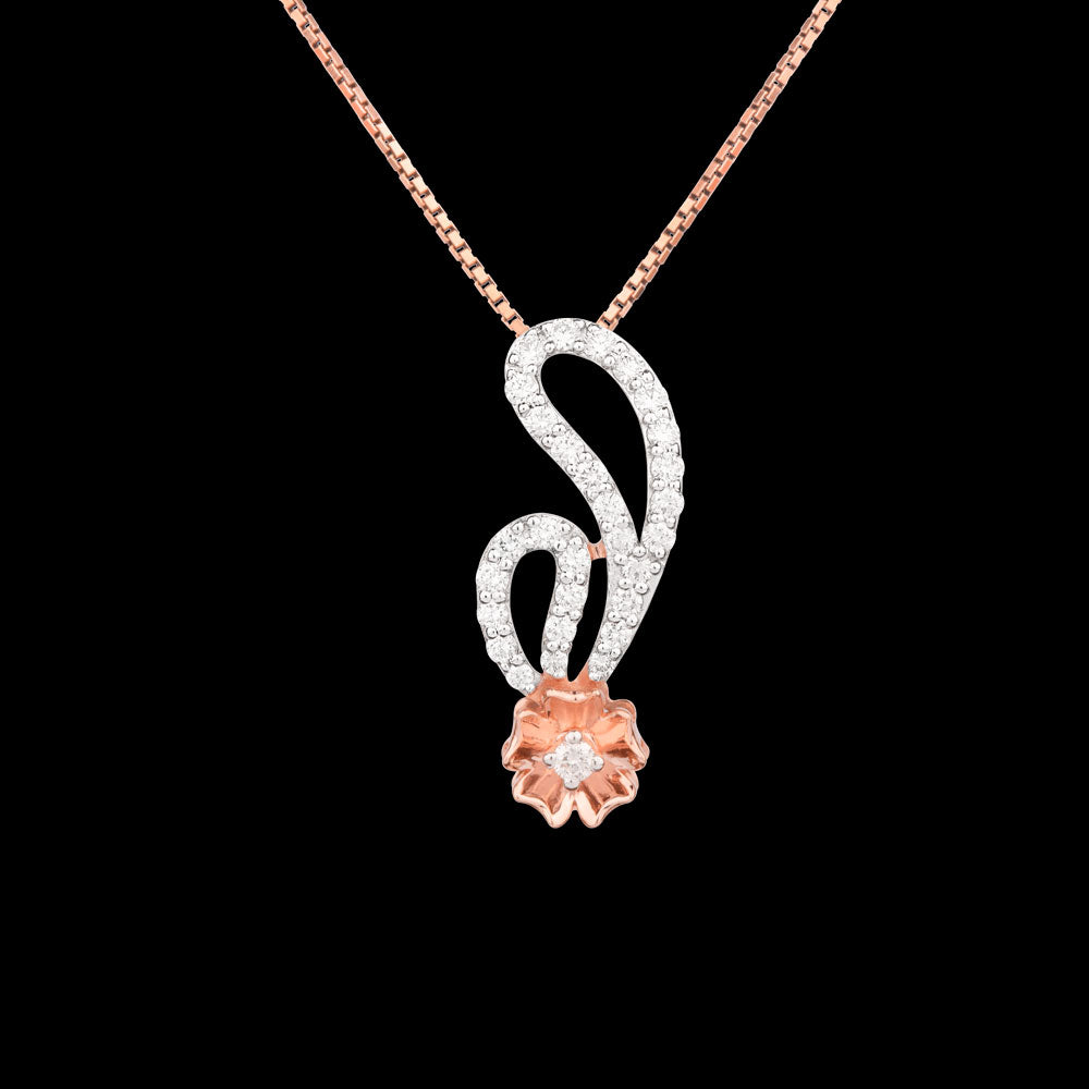 18K Rose Gold Diamond Pendant - 0.5ct VS-SI-GH