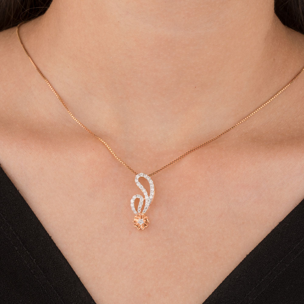 18K Rose Gold Diamond Pendant - 0.5ct VS-SI-GH