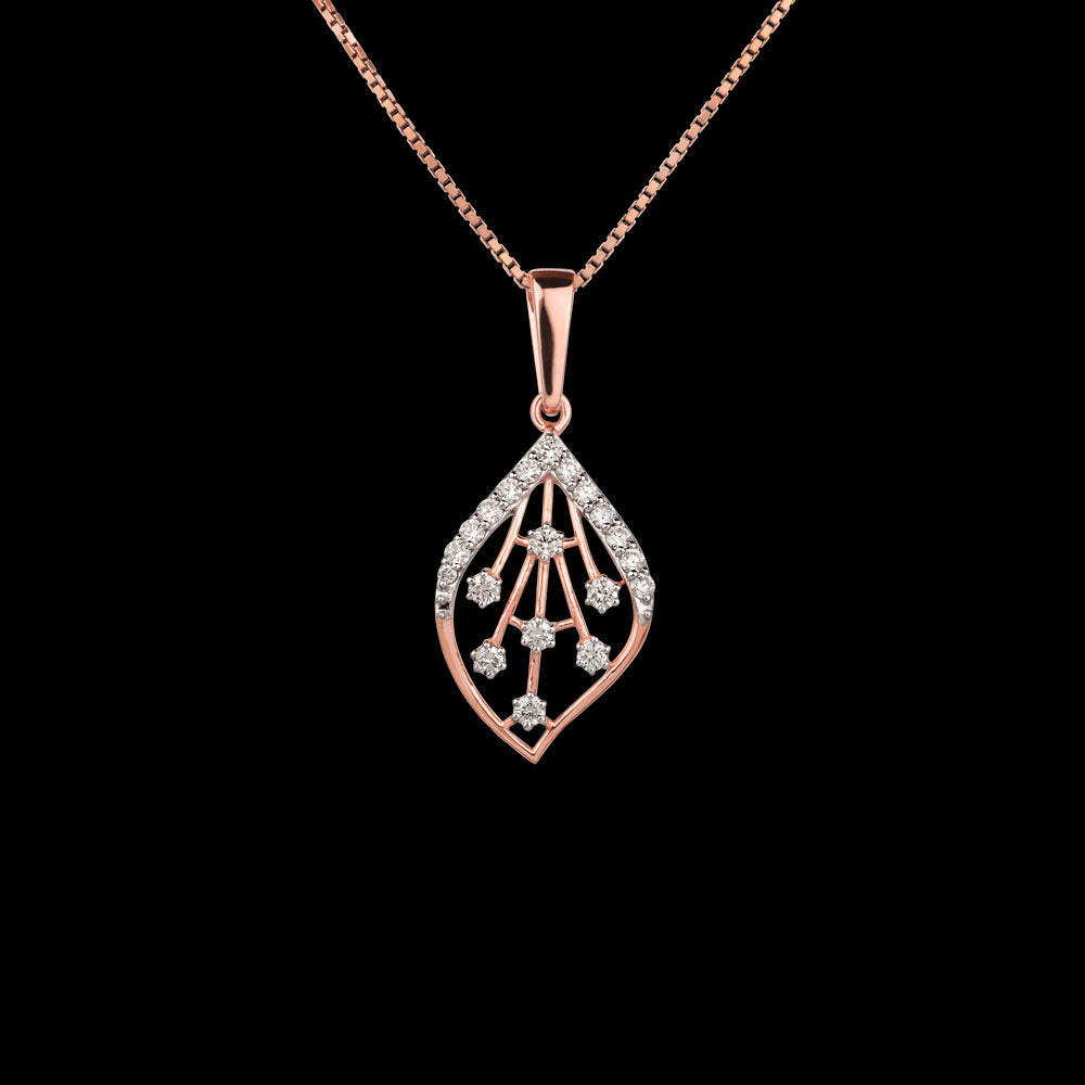 18K Rose Gold Diamond Pendant - 0.329ct VVS-VS-GH