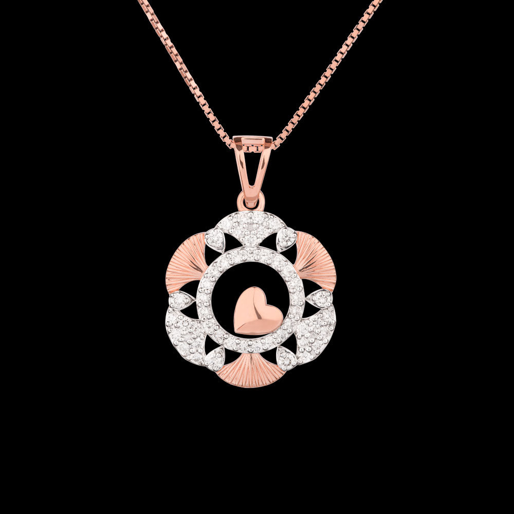 18K Rose Gold Diamond Pendant - 0.631ct VS-SI-HI