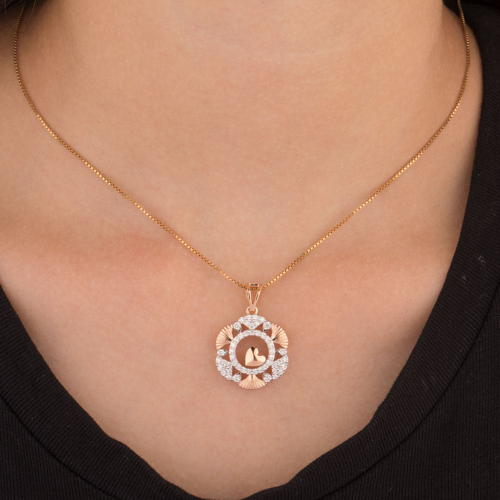 18K Rose Gold Diamond Pendant - 0.631ct VS-SI-HI