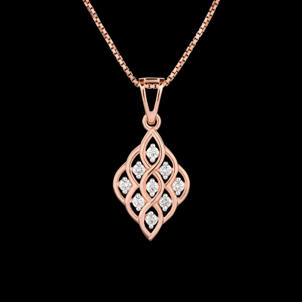 18K Rose Gold Diamond Pendant - 0.307ct VS-SI-GH