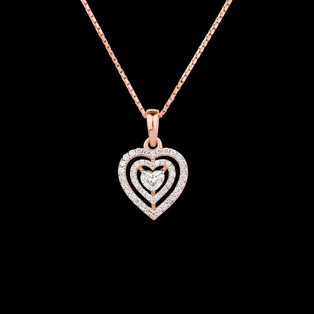 18K Rose Gold Diamond Pendant - 0.487ct VS-SI-FG