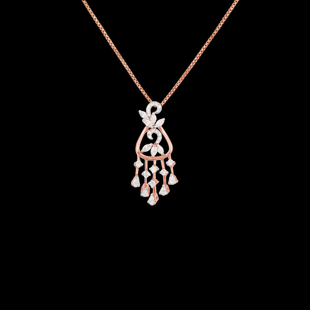 18K Rose Gold Diamond Pendant - 0.682ct VVS-EF