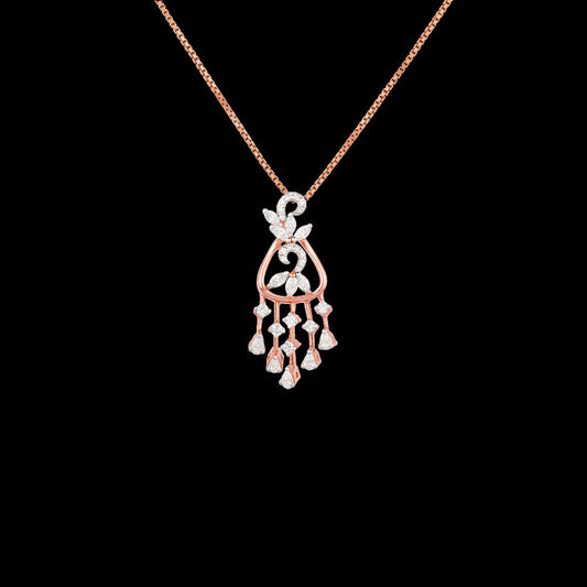 18K Rose Gold Diamond Pendant - 0.682ct VVS-EF