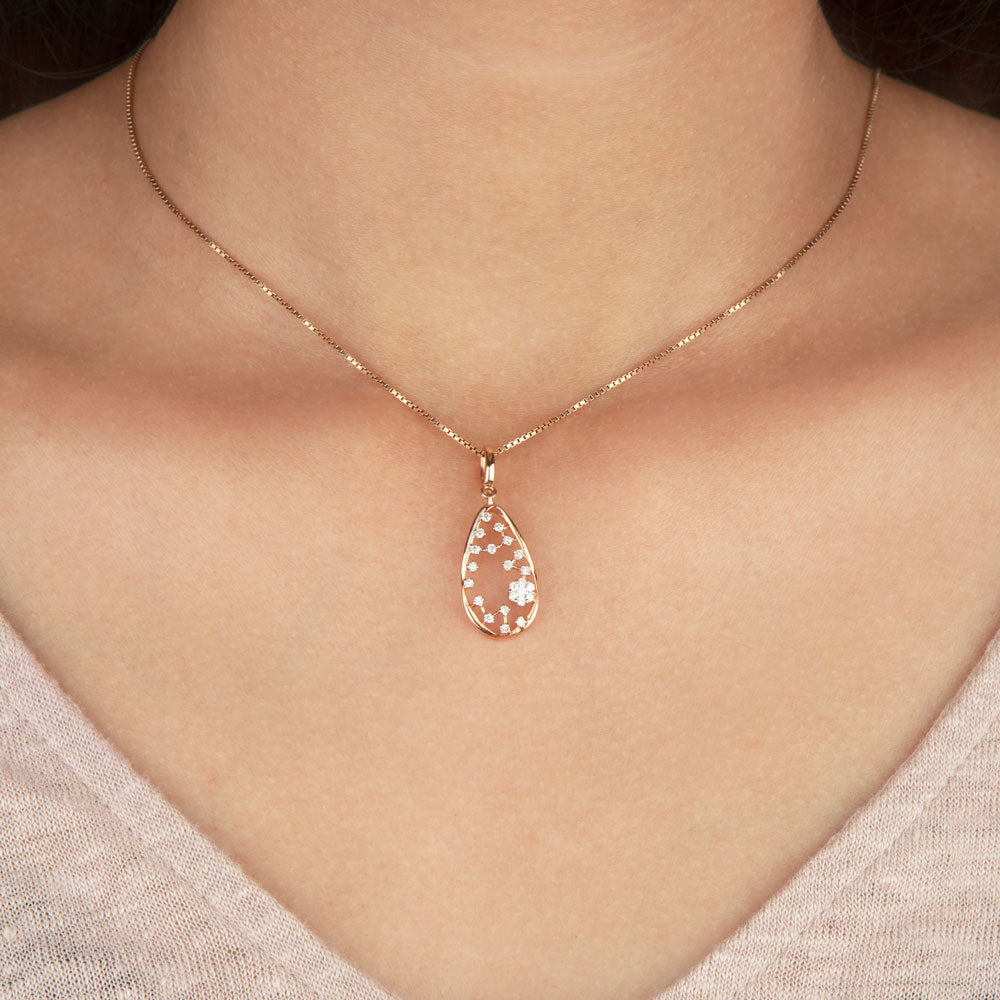14K Rose Gold Diamond Pendant - 0.23ct SI-IJ