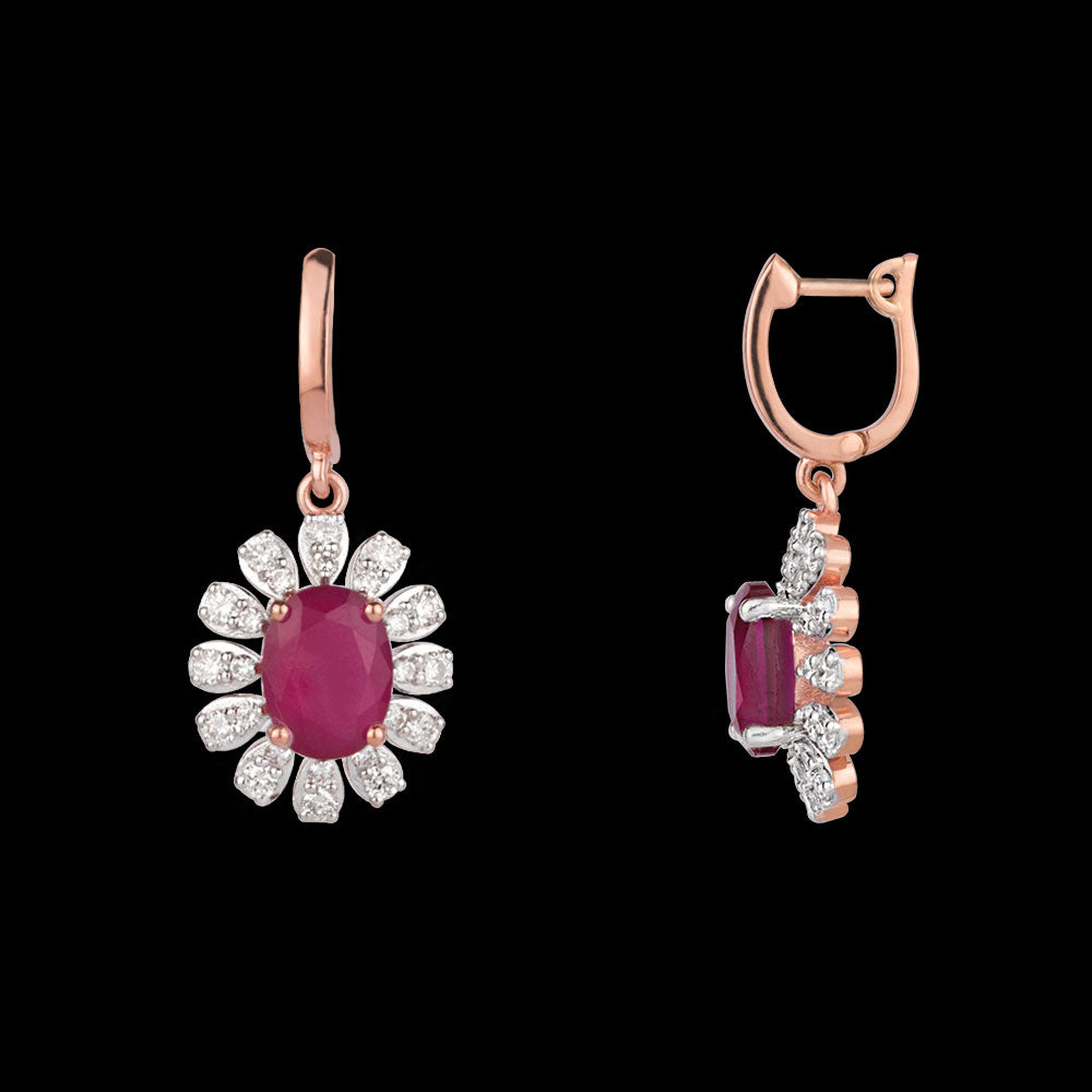 18K Rose Gold Diamond Jewellery - 0.637ct VS-SI-GH with Colour Stones